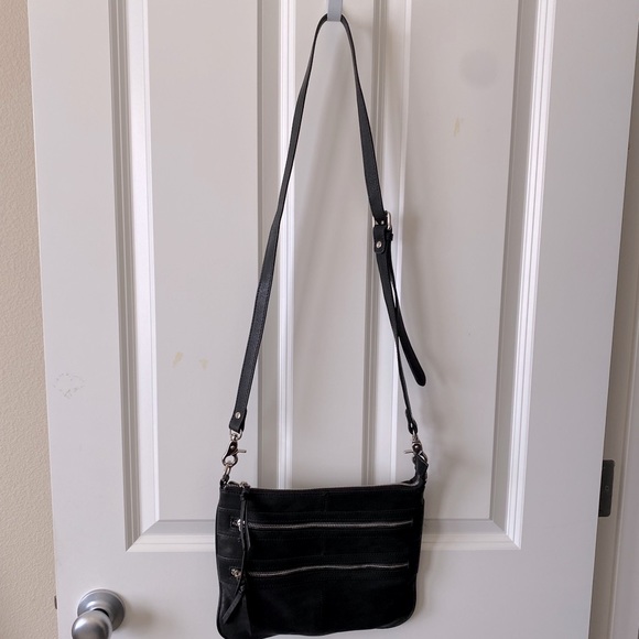 Chocolat Blu Handbags - Chocolate Blu Black Zippered Cross Body Bag.